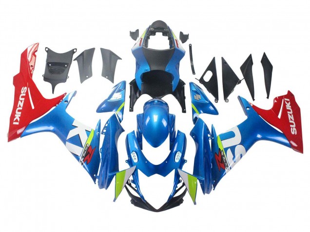 Bleu Rouge Carénage Moto Suzuki GSXR 600 / GSXR 750 2011-2024