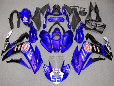 Bleu Blanc Noir ENEOS 55 Carénage Moto Yamaha YZF R3/R25 2015-2018 Pas Chère