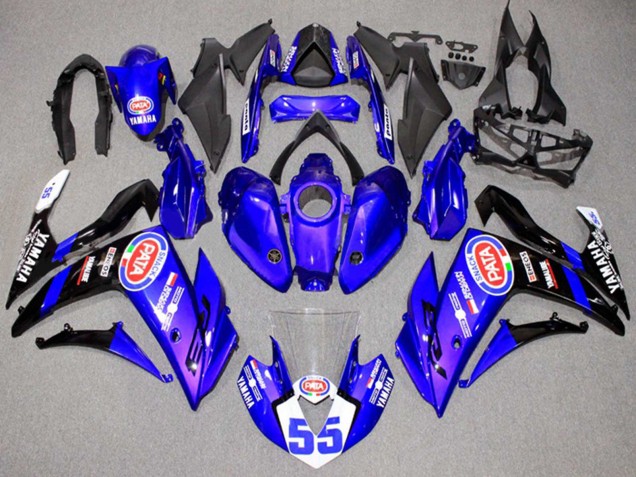 Bleu Blanc Noir ENEOS 55 Carénage Moto Yamaha YZF R3/R25 2015-2018