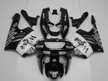 Noir Brillant Blanc West Carénage Moto Kawasaki ZX9R 1994-1997 Pas Chère