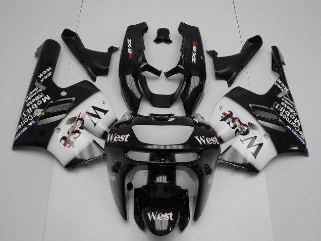 Noir Brillant Blanc West Carénage Moto Kawasaki ZX9R 1994-1997