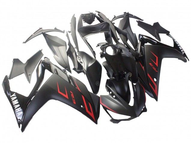 Noir Brillant Noir Mat Rouge Carénage Moto Yamaha YZF R3/R25 2015-2018
