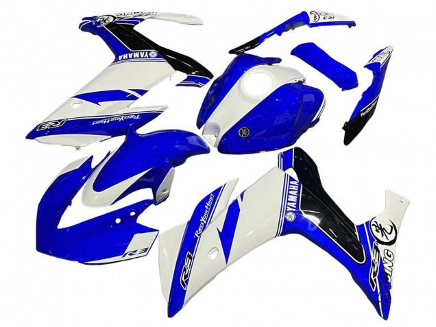 Blanc Bleu Noir Courses Carénage Moto Yamaha YZF R3/R25 2015-2018