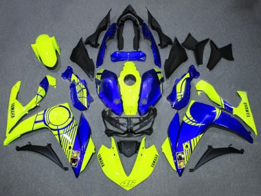 Jaune Néon Bleu Noir 46 Carénage Moto Yamaha YZF R3/R25 2015-2018 Pas Chère