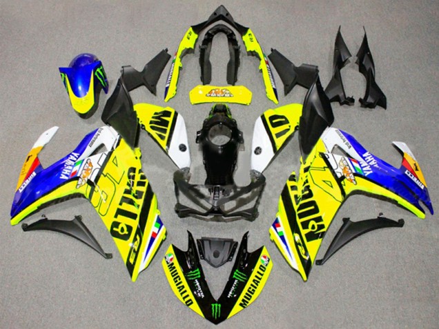 Jaune Bleu Noir Monstre Carénage Moto Yamaha YZF R3/R25 2015-2018
