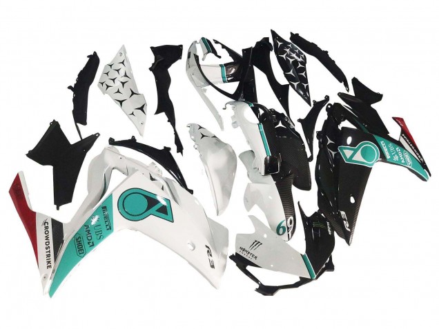 Blanc Vert Noir Brillant Carénage Moto Yamaha YZF R3/R25 2015-2018