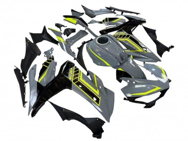 Nardo Gris Jaune Néon Noir Carénage Moto Yamaha YZF R3/R25 2015-2018 Pas Chère