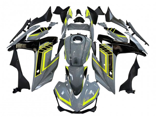 Nardo Gris Jaune Néon Noir Carénage Moto Yamaha YZF R3/R25 2015-2018