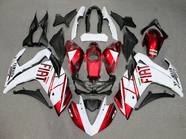 Blanc Rouge Fiat Motul Carénage Moto Yamaha YZF R3/R25 2015-2018