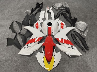 Blanc Rouge Noir Carénage Moto Yamaha YZF R3/R25 2015-2018 Pas Chère