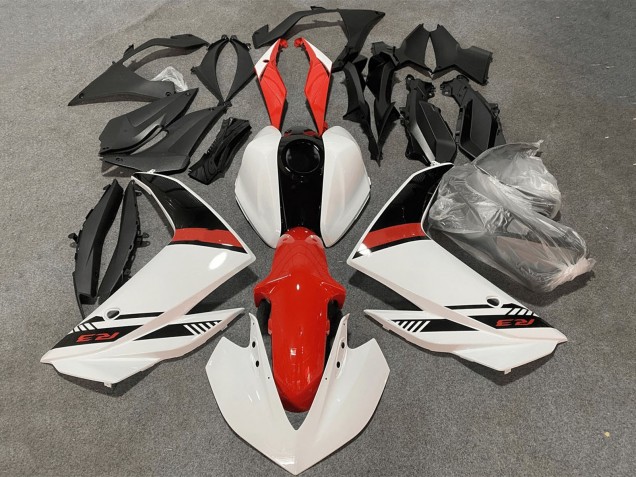Blanc Rouge Noir Kits Carénages Moto Yamaha YZF R3/R25 2015-2018