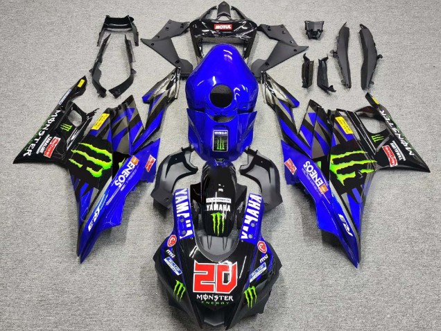 Bleu Noir Brillant Vert ENEOS Monstre 20 Carénage Moto Yamaha YZF R3/R25 2019-2021