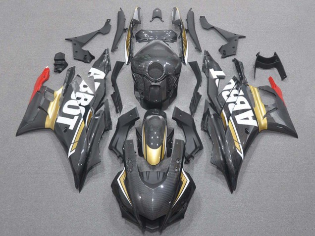 Rouge Or Noir Fibre de Carbone Style Carénage Moto Yamaha YZF R3/R25 2019-2021