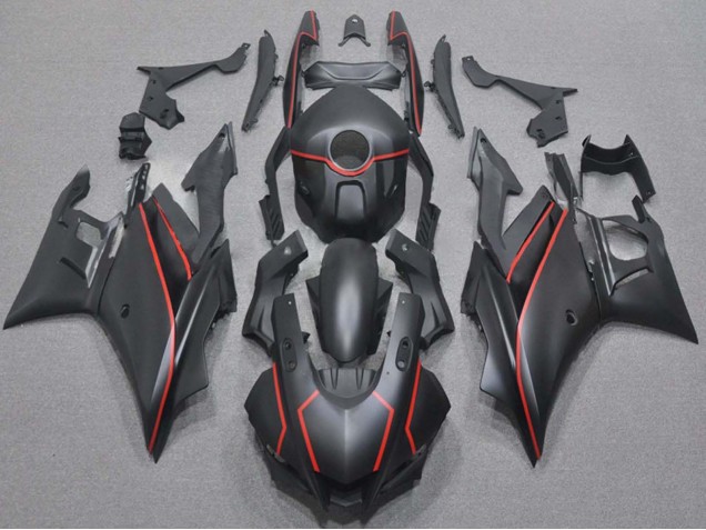 Noir Mat Rouge Carénage Moto Yamaha YZF R3/R25 2019-2021