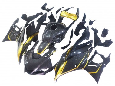 Or Noir Fibre de Carbone Carénage Moto Yamaha YZF R3/R25 2019-2021 Pas Chère