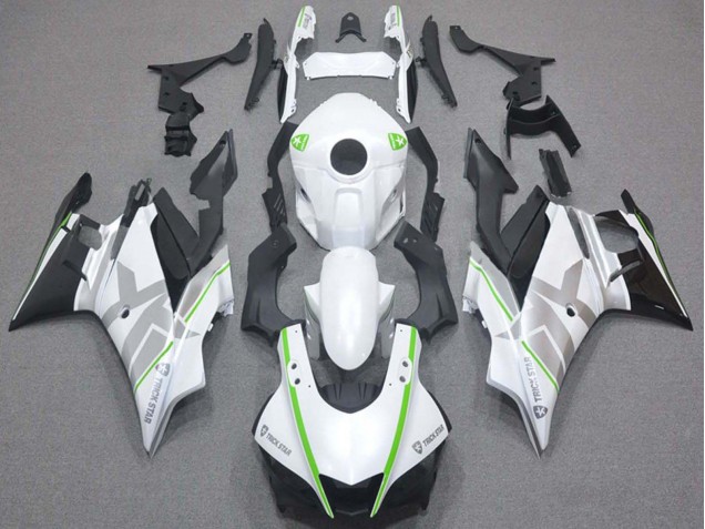 Blanc Vert Argent Noir Carénage Moto Yamaha YZF R3/R25 2019-2021