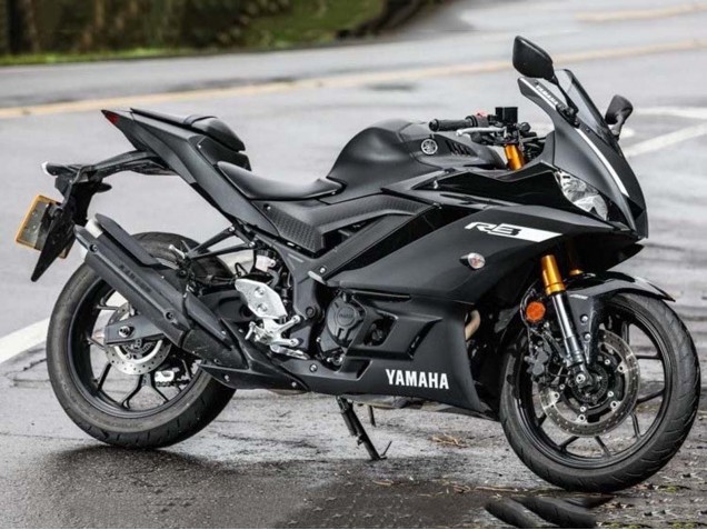 Noir Mat Argent Carénage Moto Yamaha YZF R3/R25 2019-2021