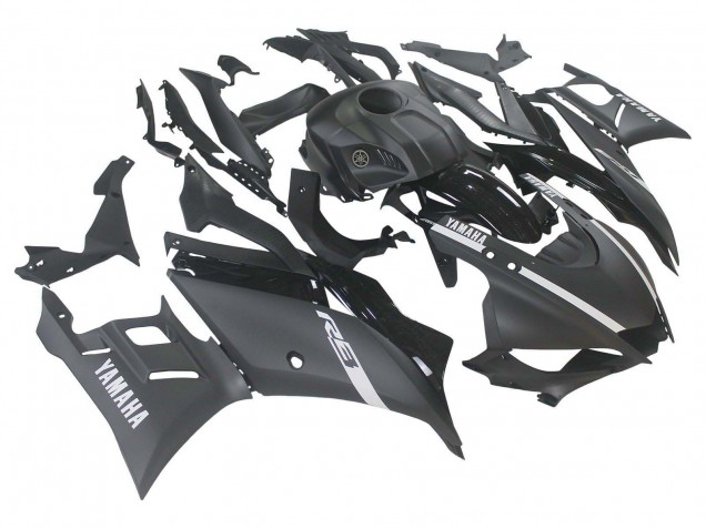 Noir Mat Argent Carénage Moto Yamaha YZF R3/R25 2019-2021