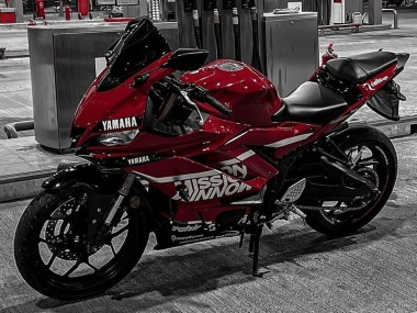 Rouge Foncé Blanc Argent Noir Valsir Carénage Moto Yamaha YZF R3/R25 2019-2021 Pas Chère