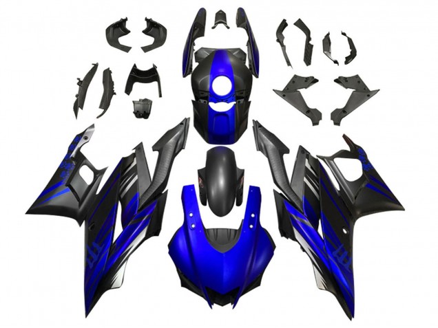 Bleu Noir Mat Carénages Moto Yamaha YZF R3/R25 2019-2021