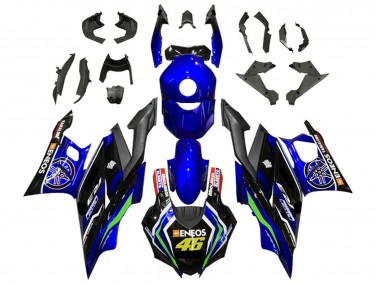 Bleu Blanc Vert Noir ENEOS 46 Carénage Moto Yamaha YZF R3/R25 2019-2021 Pas Chère