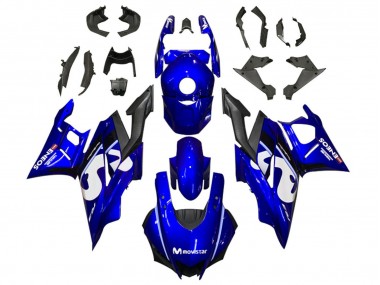 Bleu Blanc Noir MoviStar ENEOS Carénage Moto Yamaha YZF R3/R25 2019-2021 Pas Chère