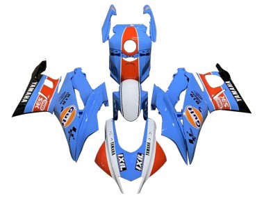 Bleu Blanc Orange Noir Gulf Carénage Moto Yamaha YZF R3/R25 2019-2021 Pas Chère