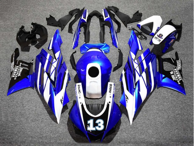 Bleu Blanc Noir Yamalube Petronas 13 Carénage Moto Yamaha YZF R3/R25 2019-2021
