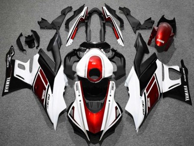 Blanc Rouge Noir Carénage Moto Yamaha YZF R3/R25 2019-2021 Pas Chère