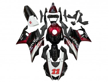 Blanc Rouge Noir 11 Carénage Moto Yamaha YZF R3/R25 2019-2021 Pas Chère