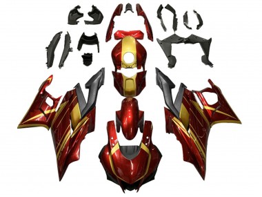 Rouge Or Noir Mat Carénage Moto Yamaha YZF R3/R25 2019-2021 Pas Chère