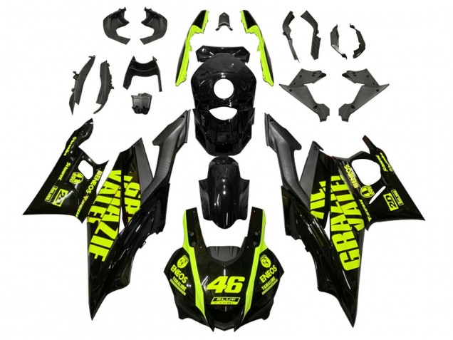 Noir Jaune Néon 46 Carénage Moto Yamaha YZF R3/R25 2019-2021