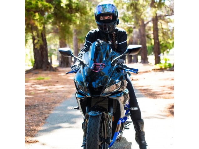 Bleu Noir Brillant Carénage Moto Yamaha YZF R3/R25 2022-2024
