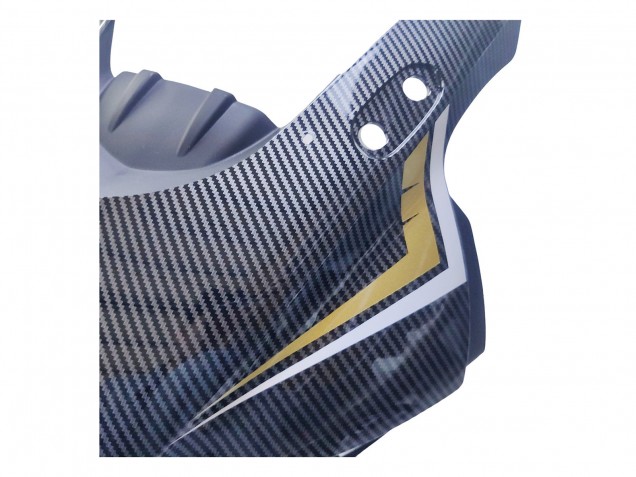Noir Fibre de Carbone Style Or Rouge ABBOT Carénage Moto Yamaha YZF R3/R25 2022-2024