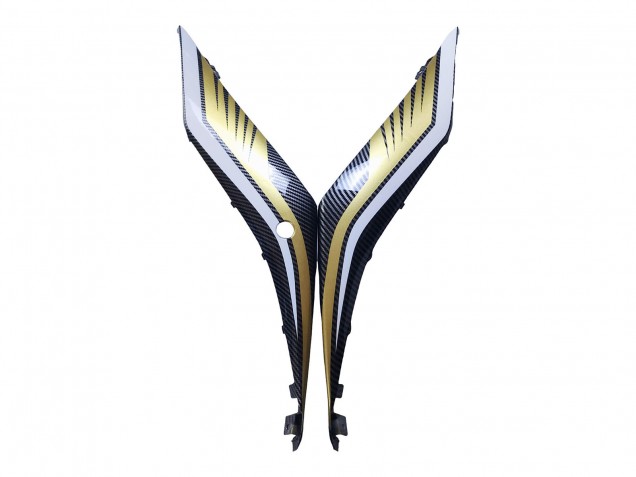 Noir Fibre de Carbone Style Or Rouge ABBOT Carénage Moto Yamaha YZF R3/R25 2022-2024