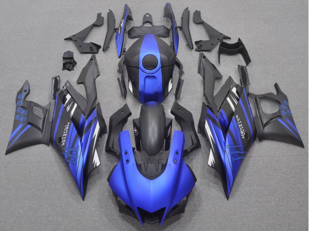Bleu Noir Mat Monstre Carénage Moto Yamaha YZF R3/R25 2022-2024