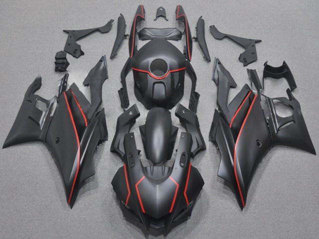 Noir Mat Rouge Carénage Moto Yamaha YZF R3/R25 2022-2024