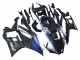 Marbre Noir Argent Bleu Fibre de Carbone Forgée Style Carénage Moto Yamaha YZF R3/R25 2022-2024