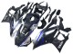Marbre Noir Argent Bleu Fibre de Carbone Forgée Style Carénage Moto Yamaha YZF R3/R25 2022-2024