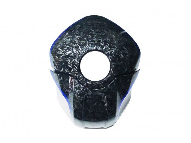 Marbre Noir Argent Bleu Fibre de Carbone Forgée Style Carénage Moto Yamaha YZF R3/R25 2022-2024