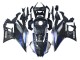 Marbre Noir Argent Bleu Fibre de Carbone Forgée Style Carénage Moto Yamaha YZF R3/R25 2022-2024