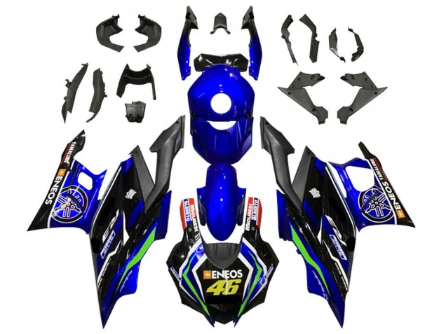 Bleu Vert Noir ENEOS 46 Carénage Moto Yamaha YZF R3/R25 2022-2024