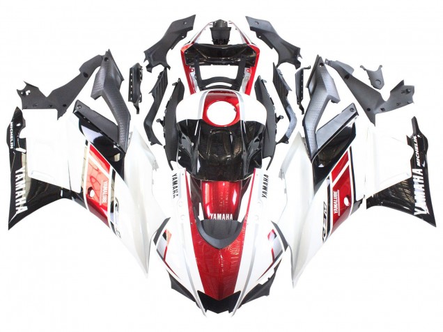Blanc Rouge Noir Yamalube Carénage Moto Yamaha YZF R3/R25 2022-2024