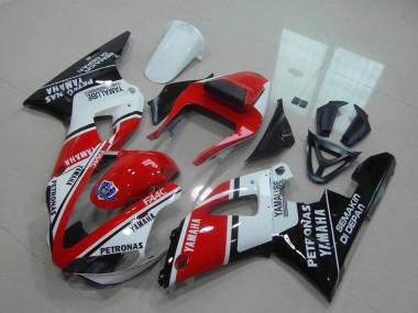 Rouge Blanc Noir Brillant Petronas Yamalube Carénage Moto Yamaha YZF R1 2000-2001 Pas Chère