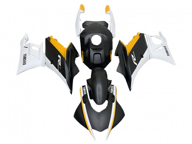 Blanc Jaune Noir Mat Carénage Moto Yamaha YZF R3/R25 2022-2024