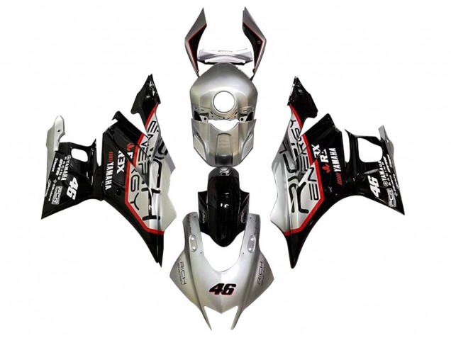 Argent Rouge Noir 46 Carénage Moto Yamaha YZF R3/R25 2022-2024