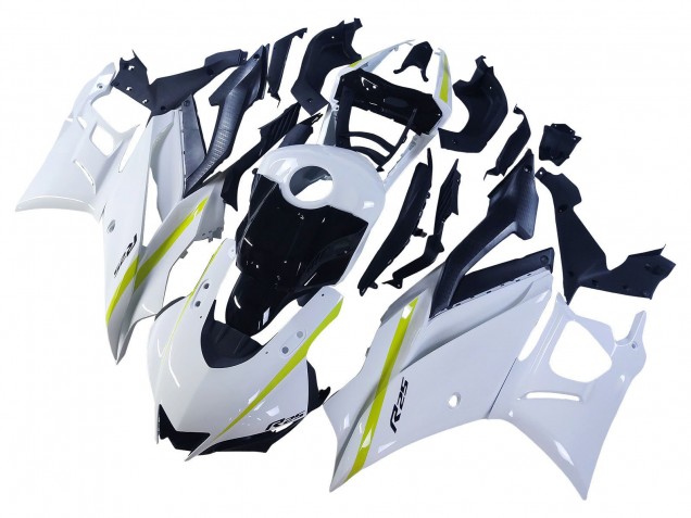 Blanc Jaune Noir Carénage Moto Yamaha YZF R3/R25 2022-2024