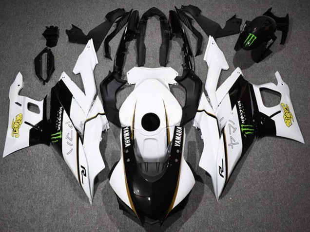 Blanc Noir Vert Monstre Carénage Moto Yamaha YZF R3/R25 2022-2024
