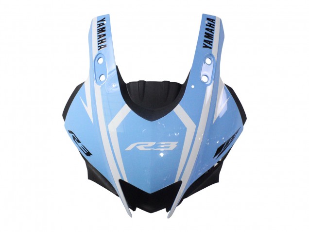 Blanc Bleu Clair Carénage Moto Yamaha YZF R3/R25 2022-2024