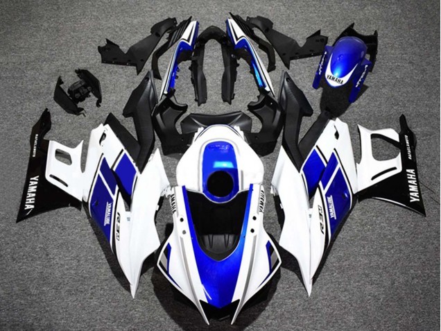 Blanc Bleu Noir Brillant Yamalube Carénage Moto Yamaha YZF R3/R25 2022-2024
